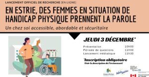 Bandeau lancement de la recherche logement femmes en situation de handicap